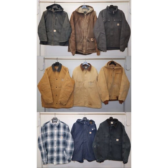 Vintage Carhartt Work Jacket Lot (9) USA Made Detroit 90s Bundle XL Mixed Sizes - Picture 1 of 16